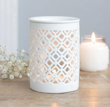 Load image into Gallery viewer, WHITE MATTE LATTICE CUT BURNER
